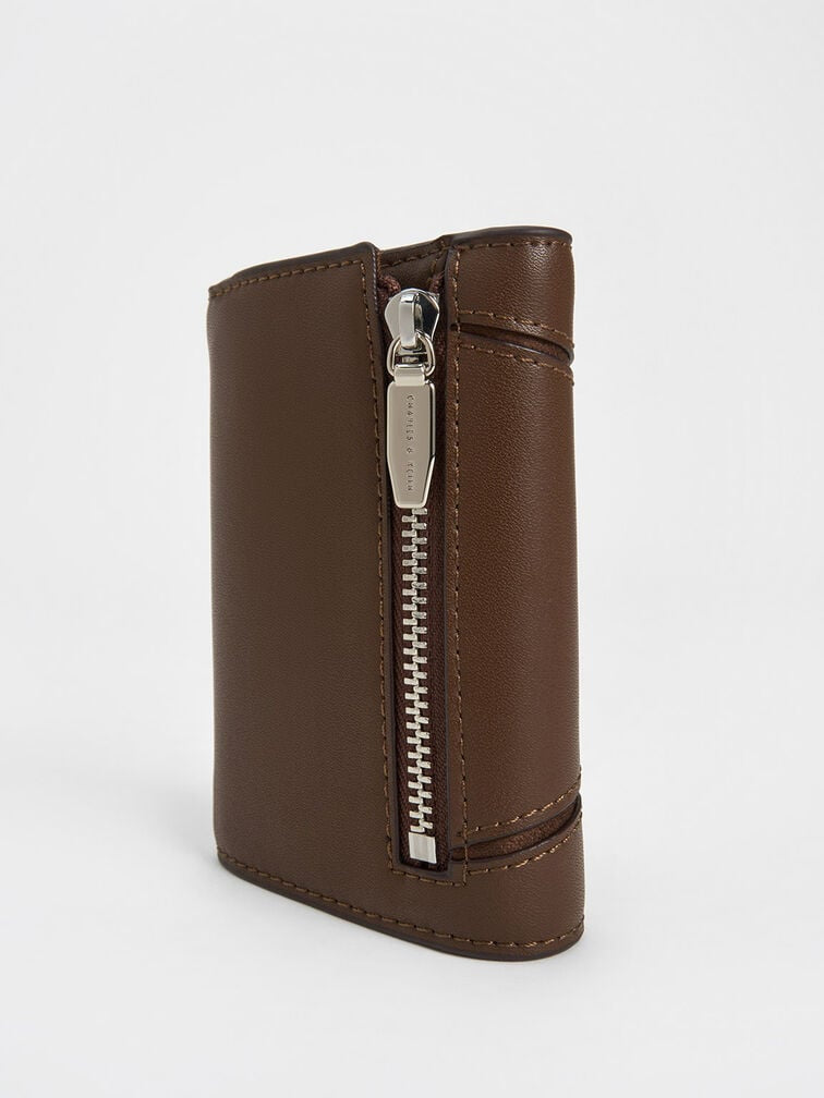 Nasrin Geometric Wallet -dark brown