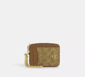 COACH® | Essential Chain Card Case signature canvas brown
