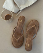 ZARA SUEDE-EFFECT HEELED SANDALS