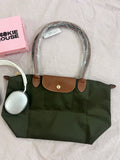 Longchamp Tote Medium - Olive Green (WITH BRAND LOGO)