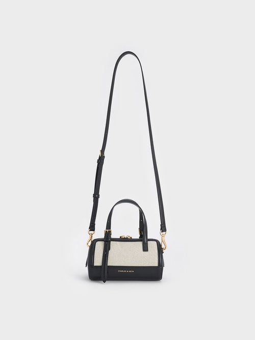 Charles & Keith Enola Canvas Bowling Bag