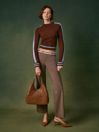 CHARLES & KEITH 
Ivette Woven Tote Bag - Chocolate