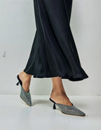 ZARA - Diamante Mules Shoes Heels Black