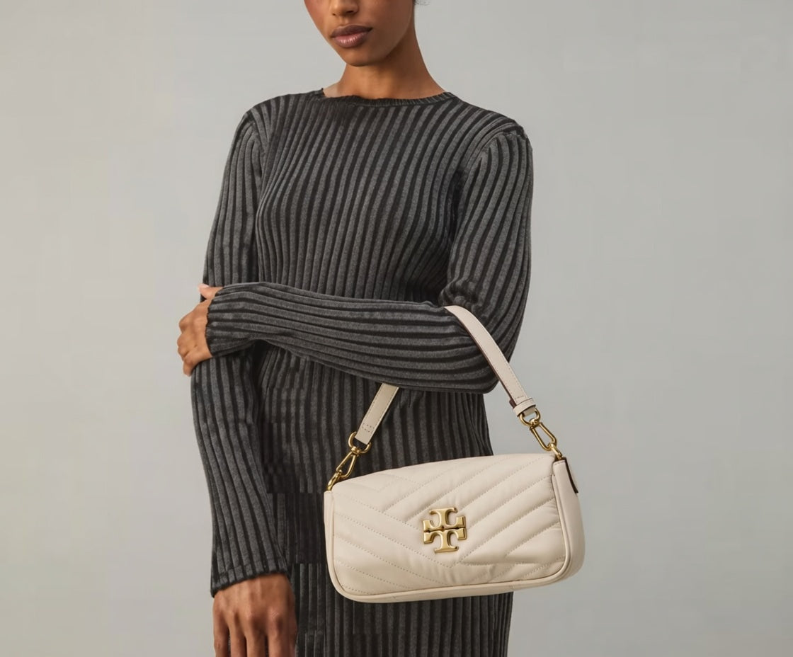 Tory Burch Kira Chevron Shoulder Bag Beige