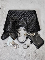 CHARLES & KEITH 
Ivette Woven Tote Bag - Noir