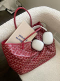 Goyard medium tote red