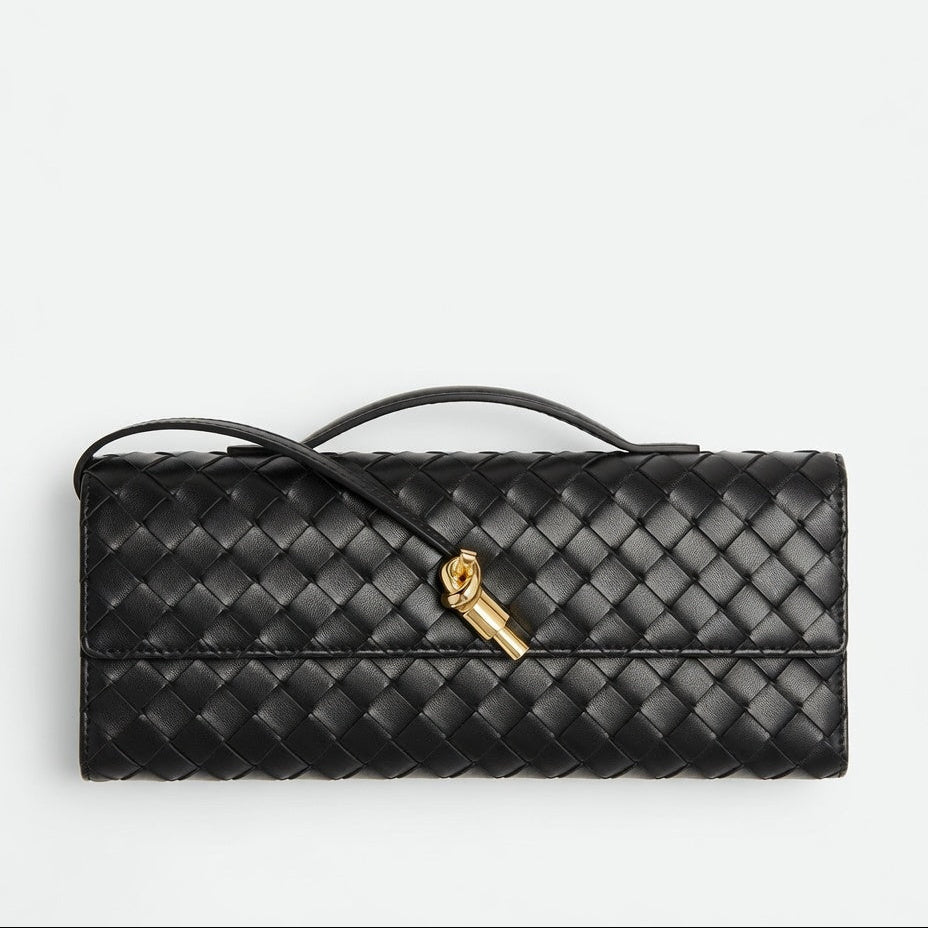 Bottega Veneta Inspired Clutch Black