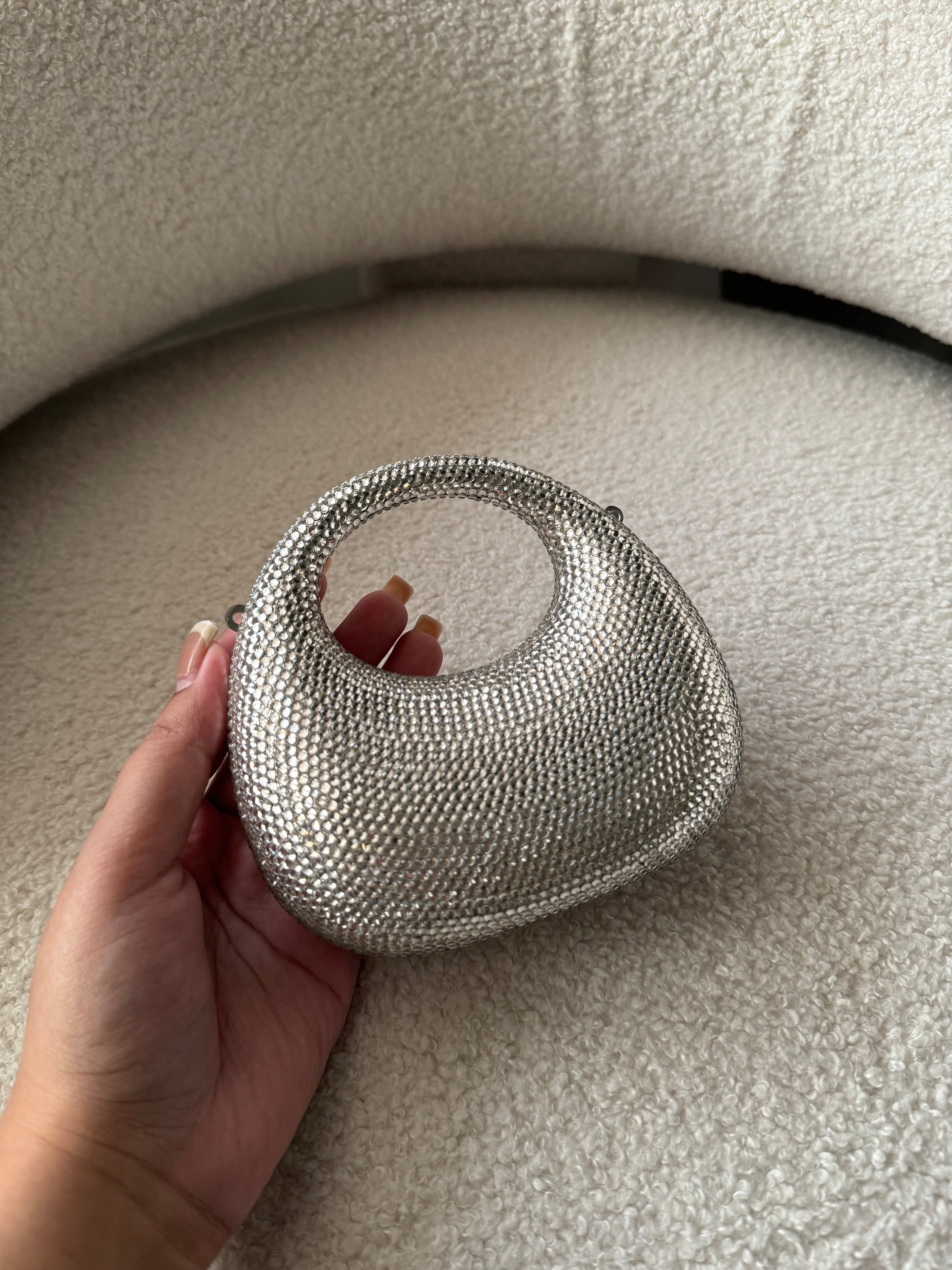 Silver Rhinestone clutch