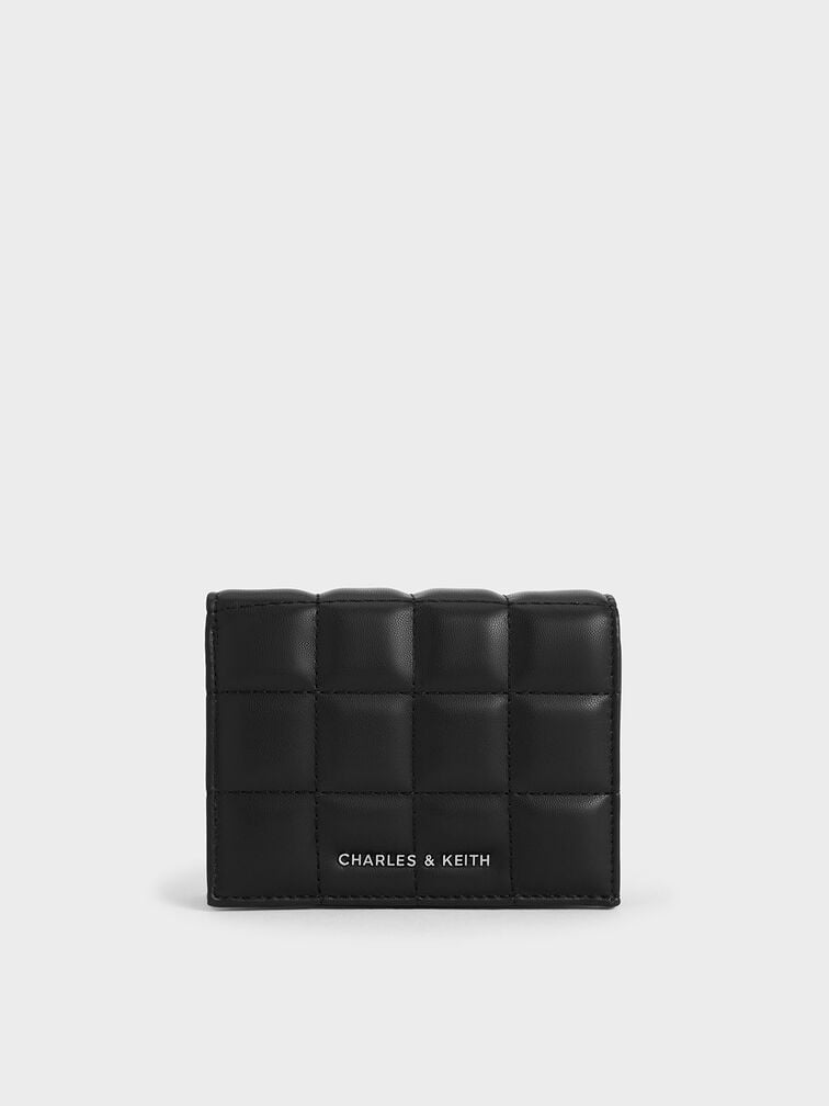 C & K Cassia Quilted Chain-Handle Mini Wallet - Noir