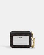 COACH® | Essential Chain Card Case signature canvas coffee