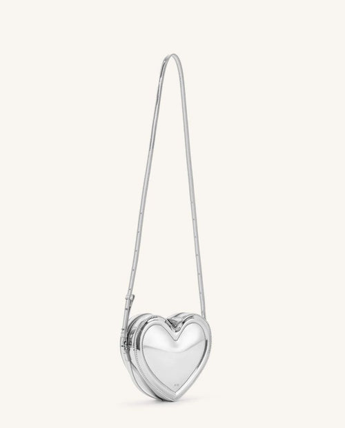 Arlene Heart Shaped Bag - silver