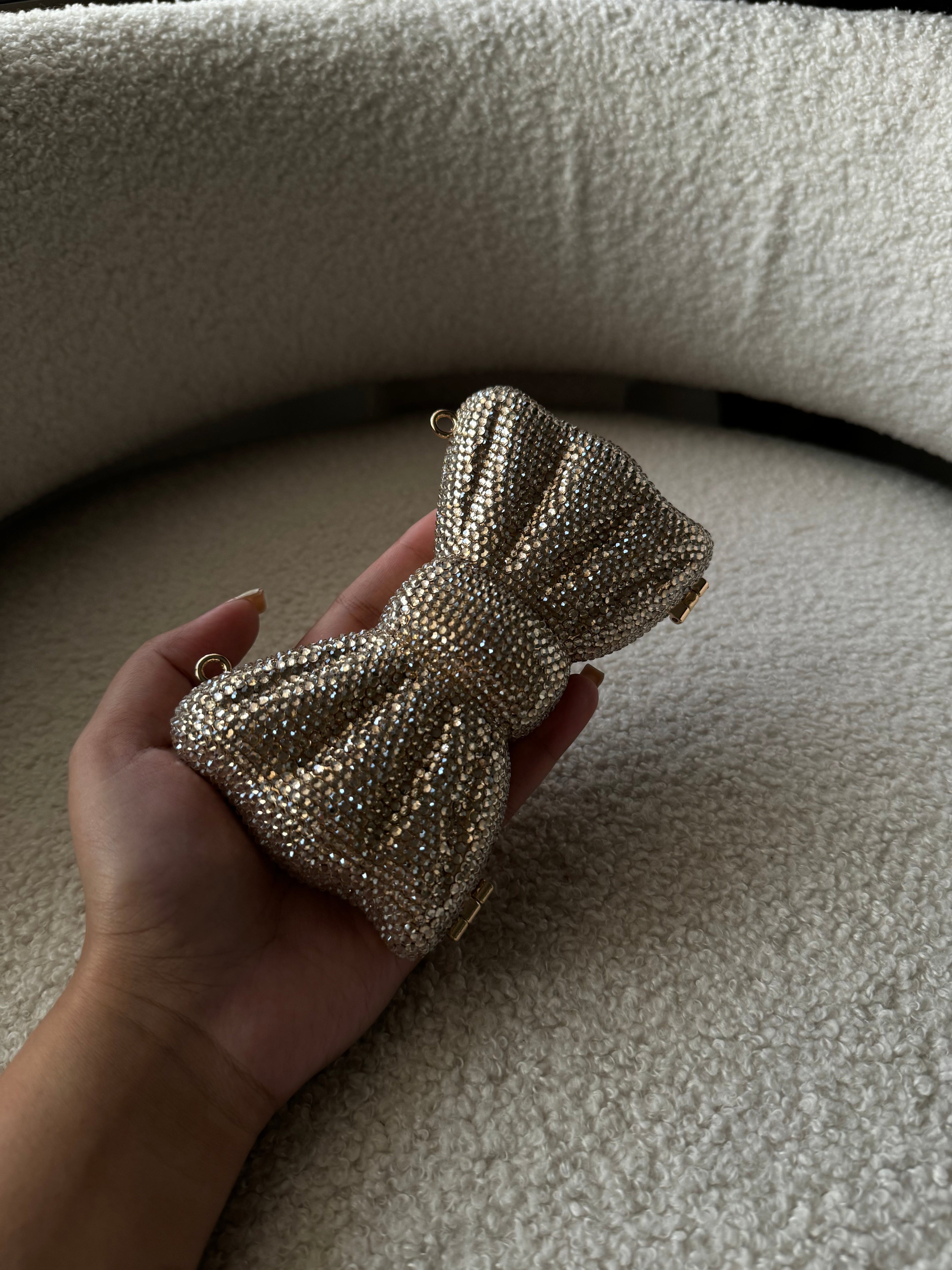Rhinestone Bow gold