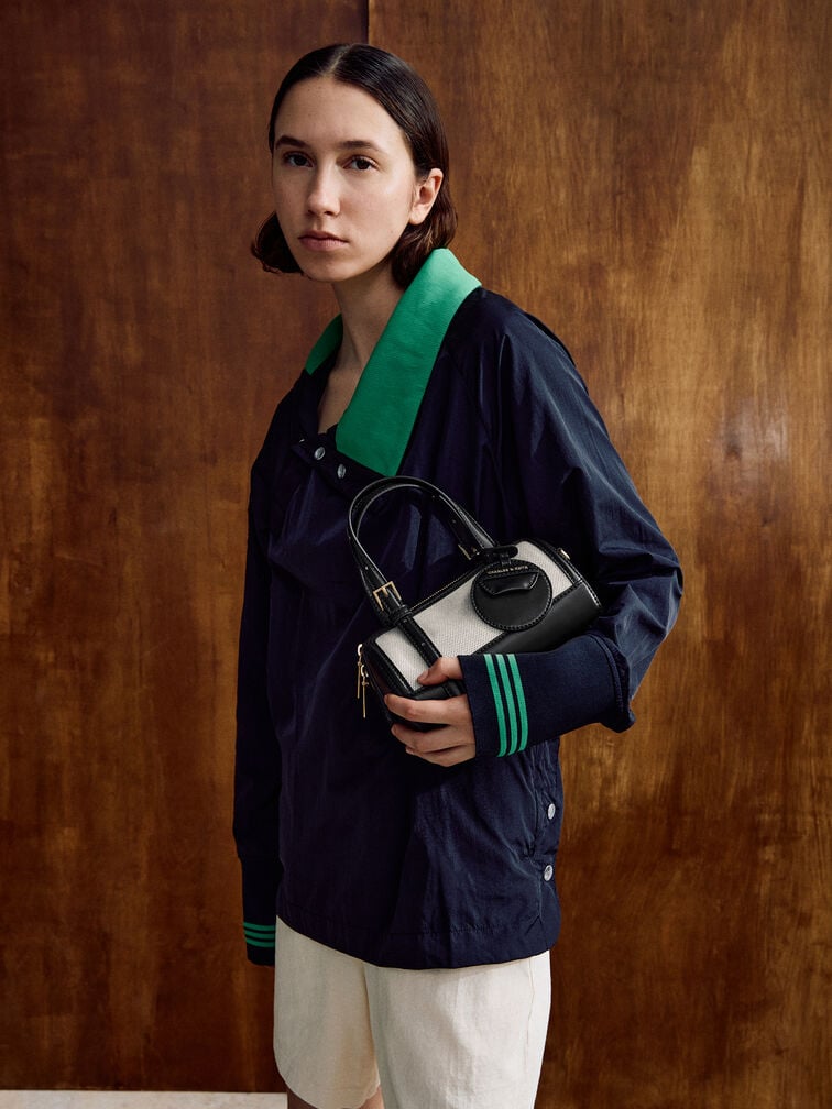 Charles & Keith Enola Canvas Bowling Bag