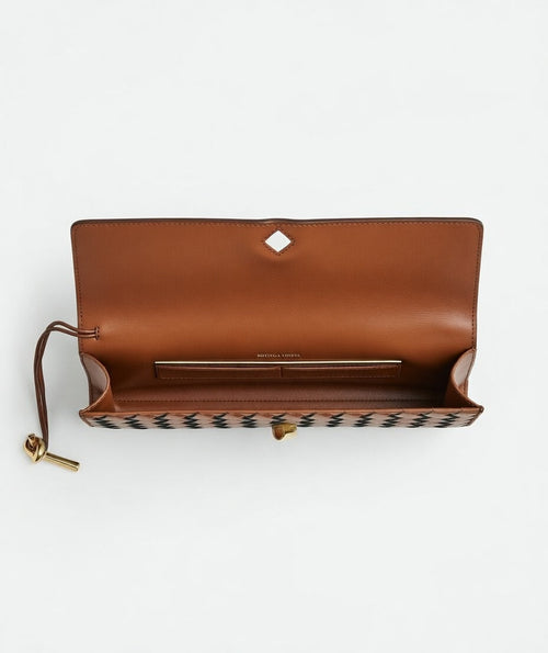 Bottega Veneta Inspired Clutch Caramel