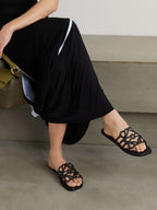 LOEWE
Black Leather Petal Anagram Slides
