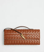 Bottega Veneta Inspired Clutch Caramel