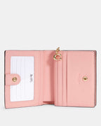 Coach Snap Wallet In Signature Canvas With Heart Floral Print
