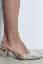 ZARA sling back Pearl Pumps