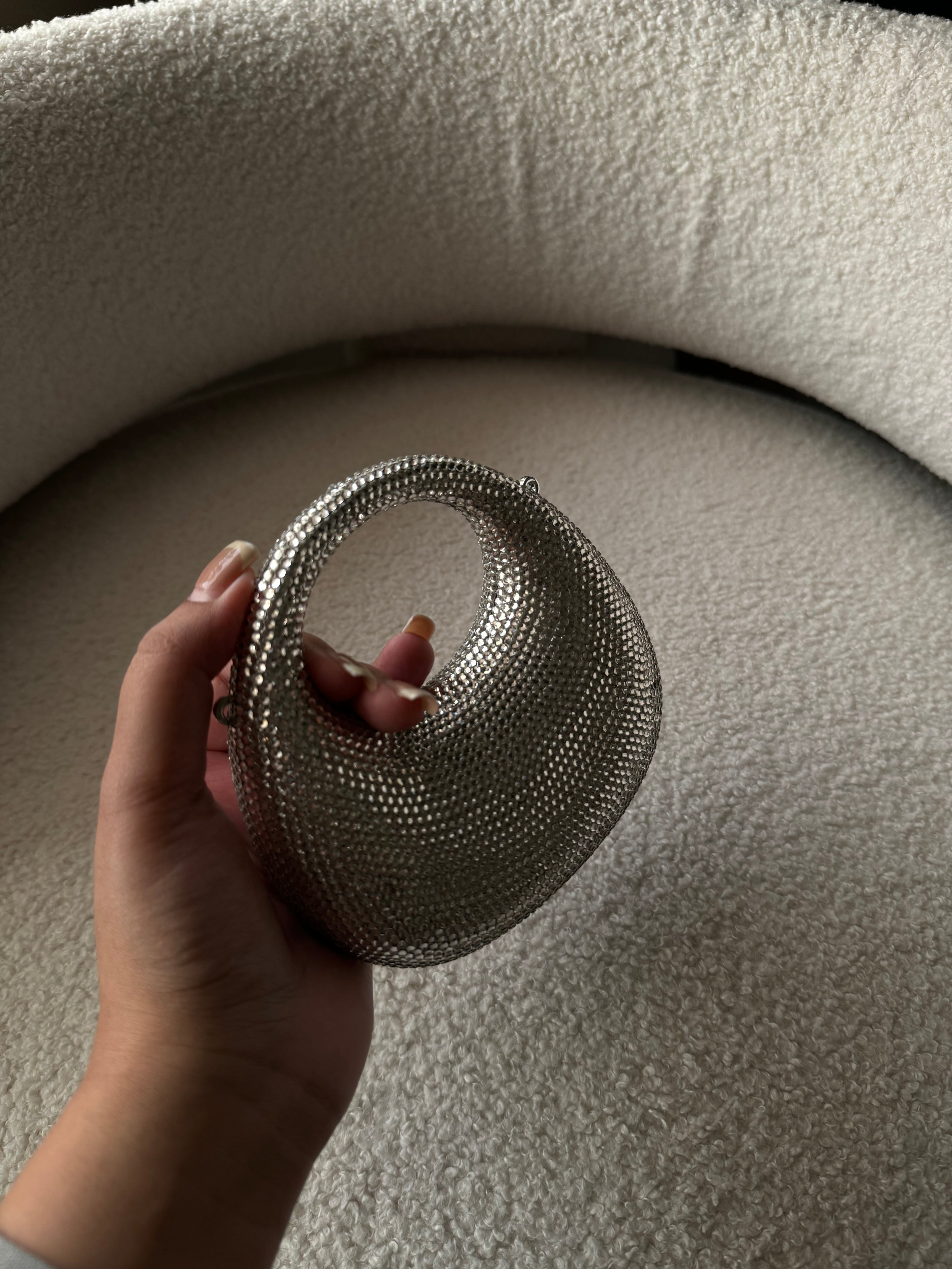 Silver Rhinestone clutch