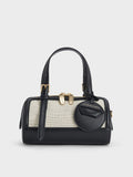 Charles & Keith Enola Canvas Bowling Bag