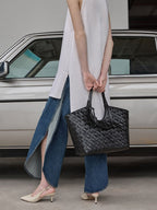 CHARLES & KEITH 
Ivette Woven Tote Bag - Noir