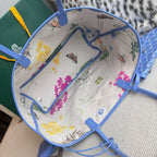 Goyard medium tote blue floral