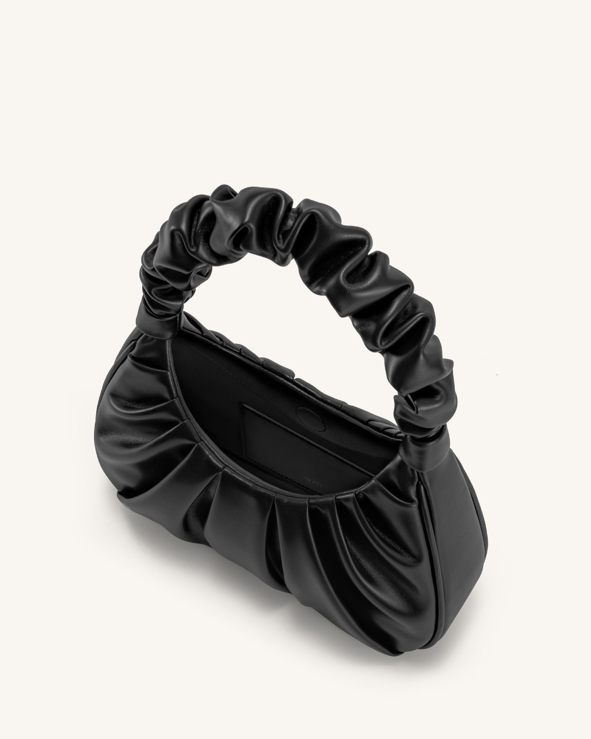 JW pei Gabbi Ruched Hobo Handbag - Black