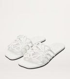 LOEWE
White Leather Petal Anagram Slides