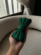 Rhinestone Bow Emerald