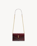 CASSANDRE ENVELOPE CHAIN WALLET IN PATENT LEATHER RED