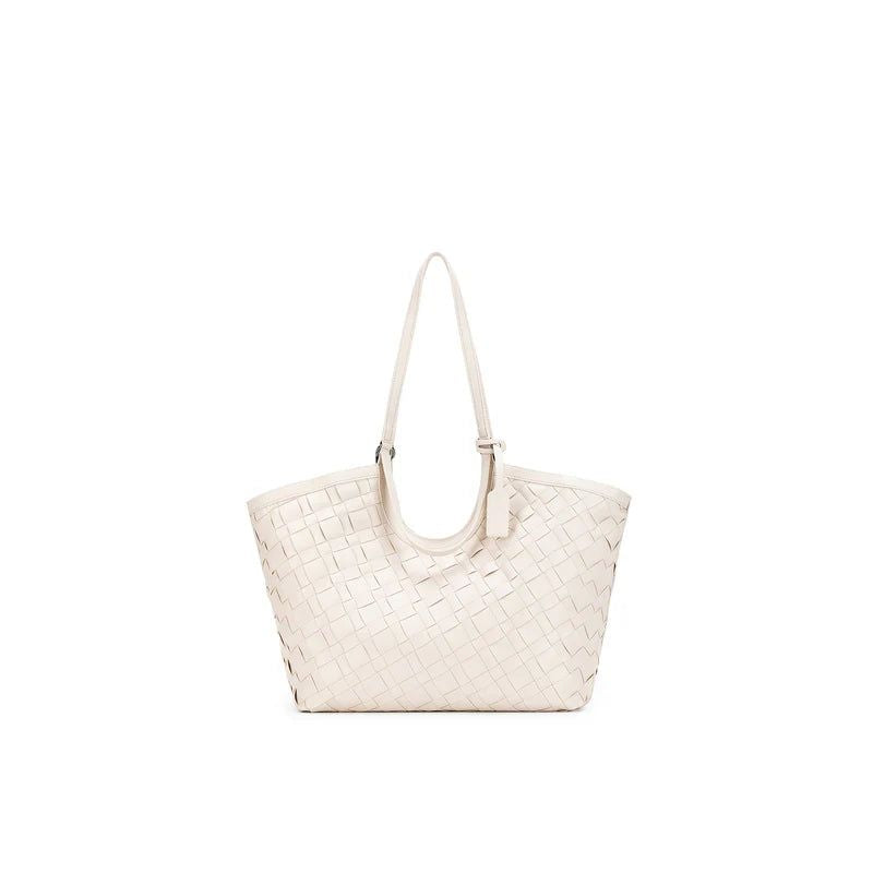 CHARLES & KEITH 
Ivette Woven Tote Bag - Ivory