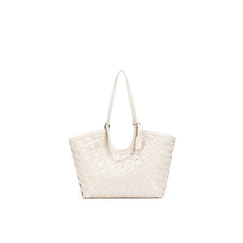 CHARLES & KEITH 
Ivette Woven Tote Bag - Ivory