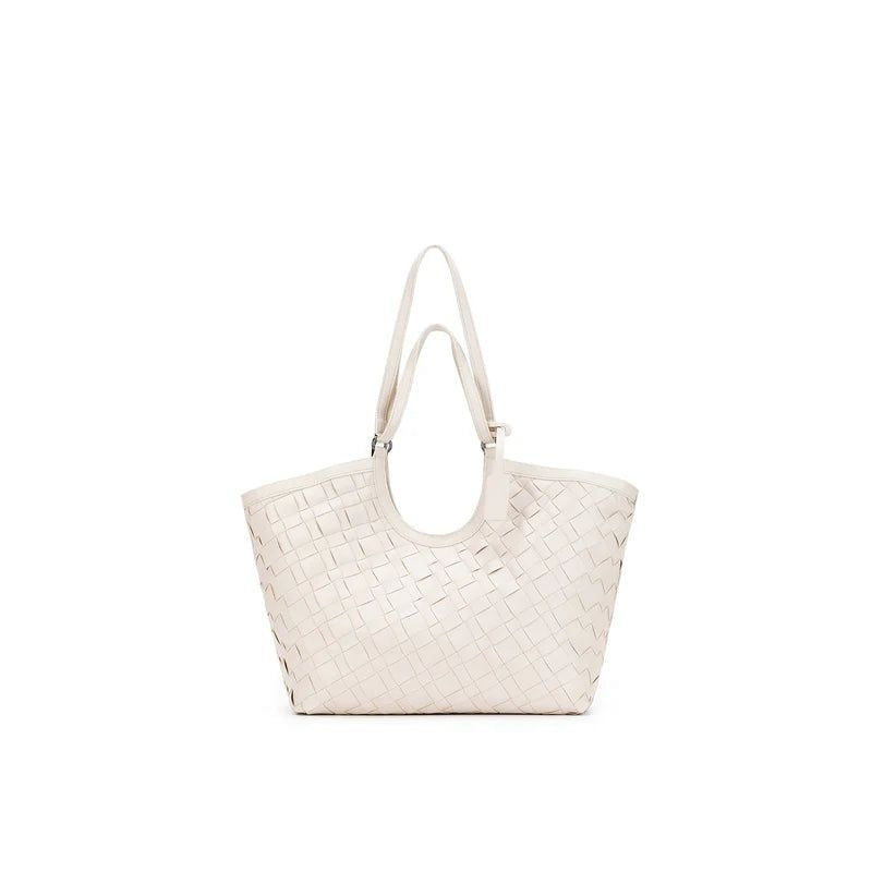 CHARLES & KEITH 
Ivette Woven Tote Bag - Ivory