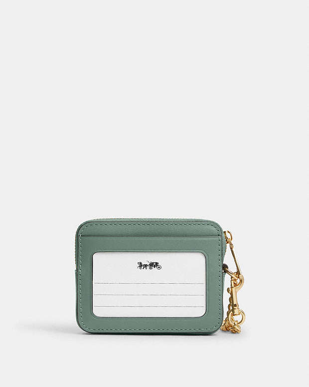 Zip Card Case With Quilting Sage