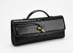 Bottega Veneta Inspired Clutch Shiny Black