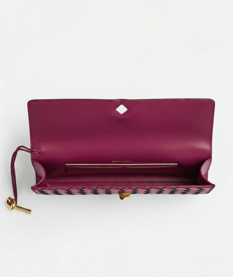 Bottega Veneta Inspired Clutch Pink