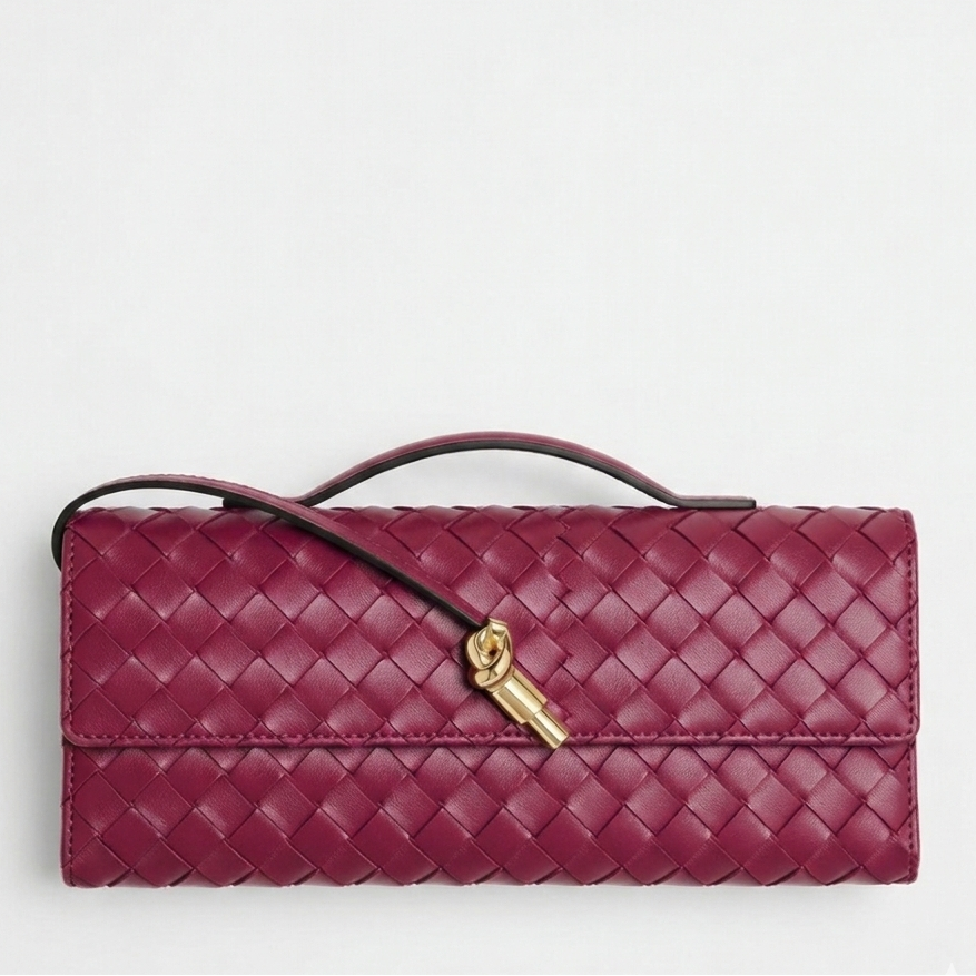 Bottega Veneta Inspired Clutch Pink