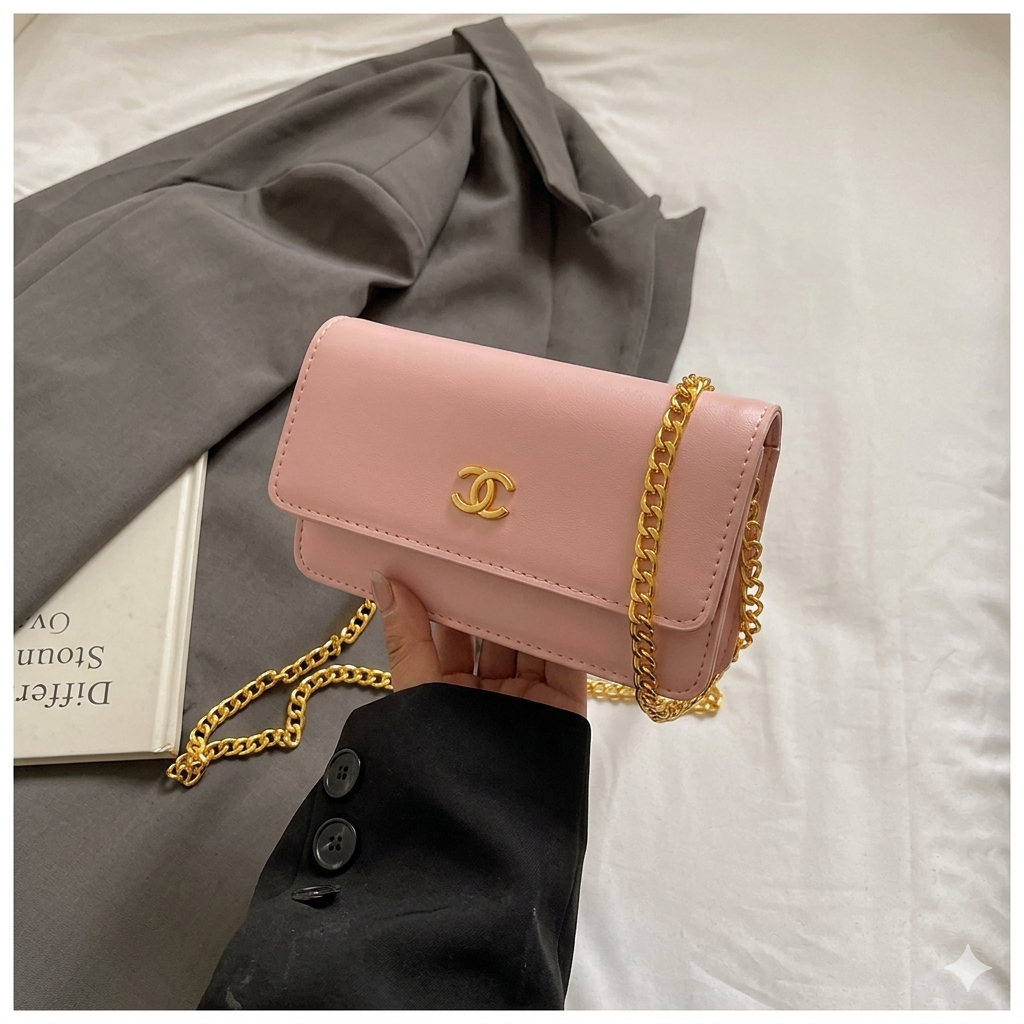 Channel Wallet on Chain bag Pink