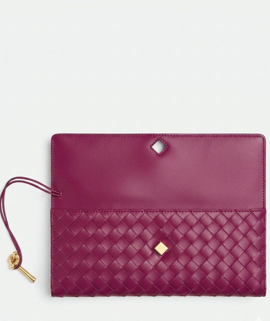 Bottega Veneta Inspired Clutch Pink