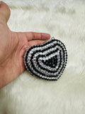 Heart shaped Kundun Clutch Silver Black