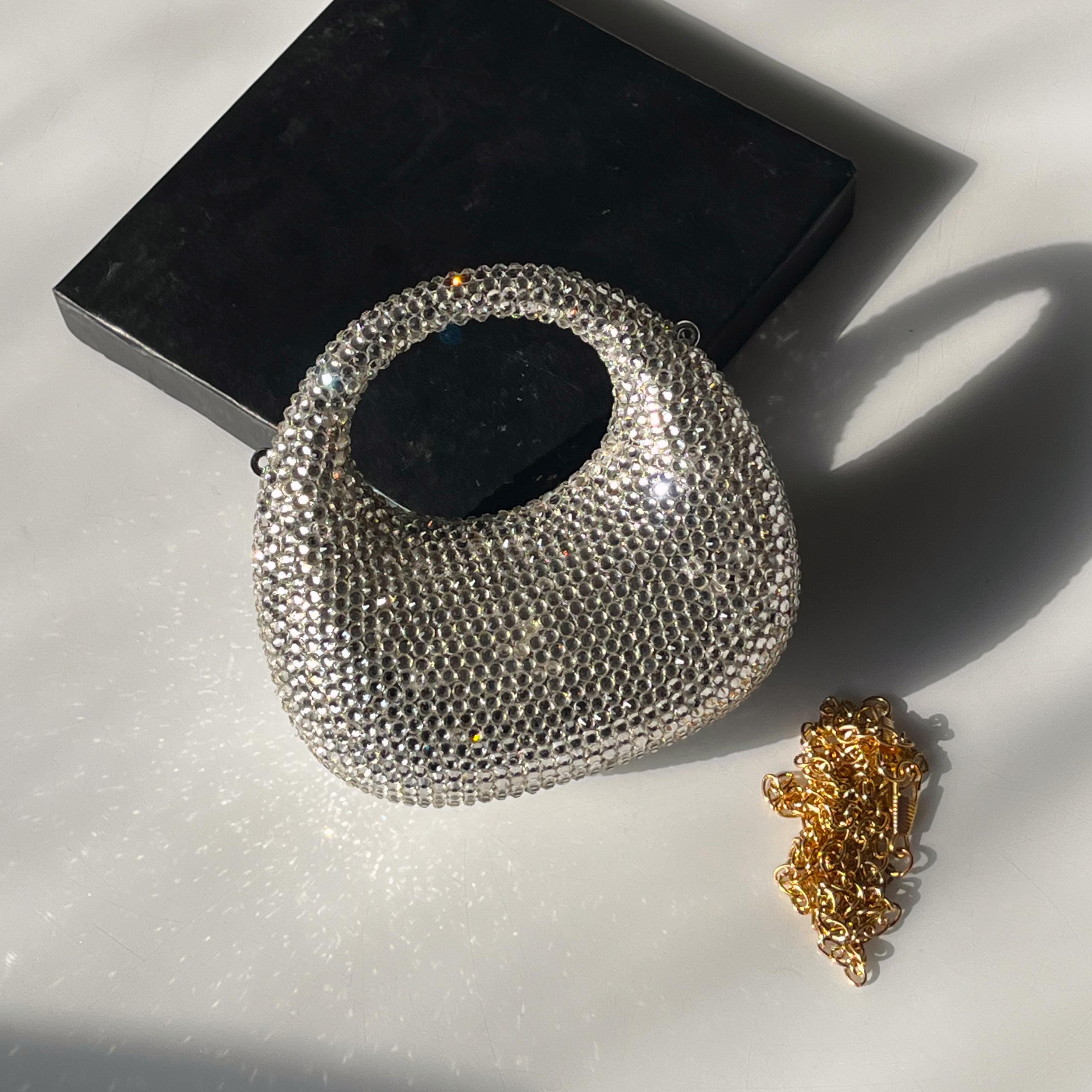 Swarovski Mini Rhinestone Clutch Silver