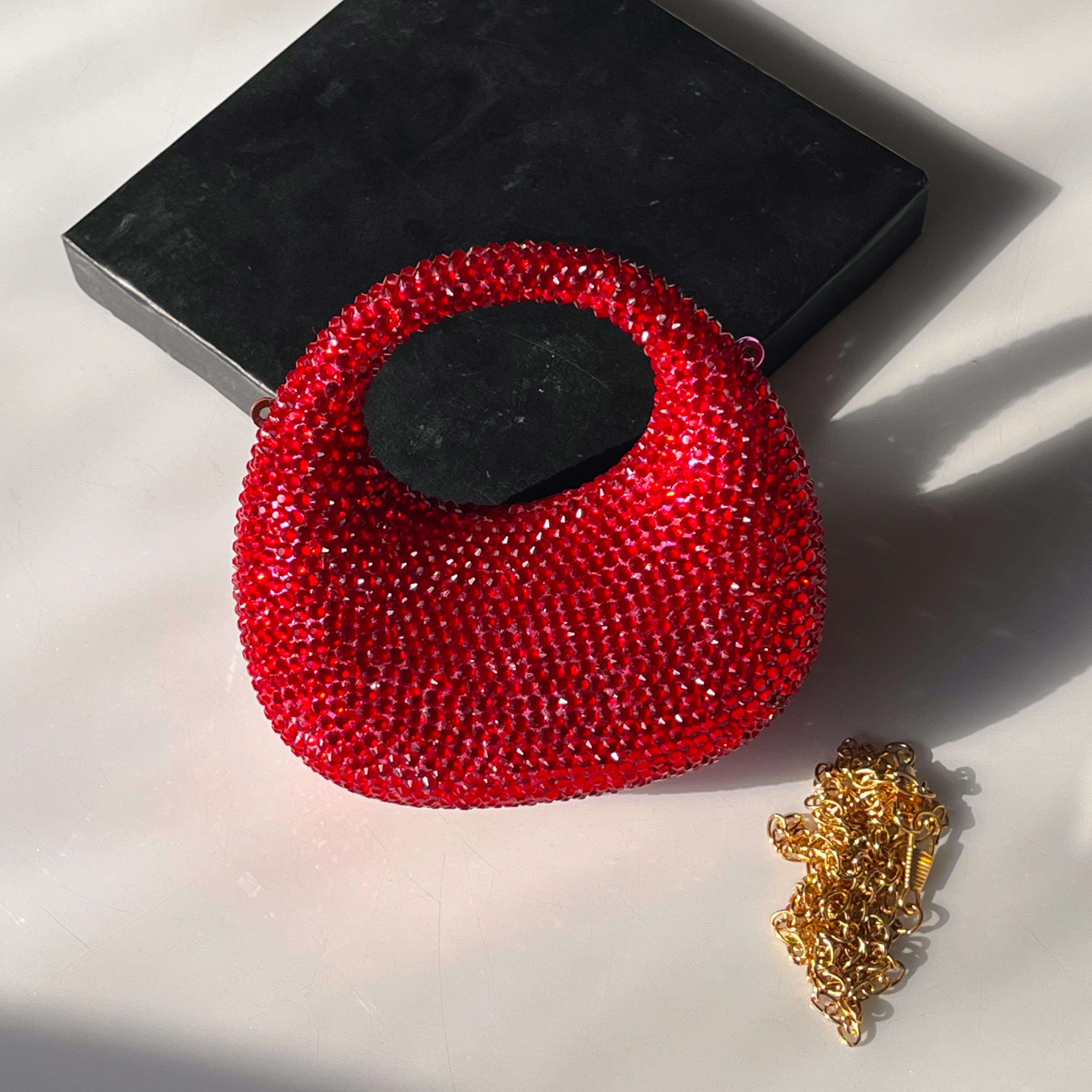 Swarovski Mini Rhinestone Clutch Red