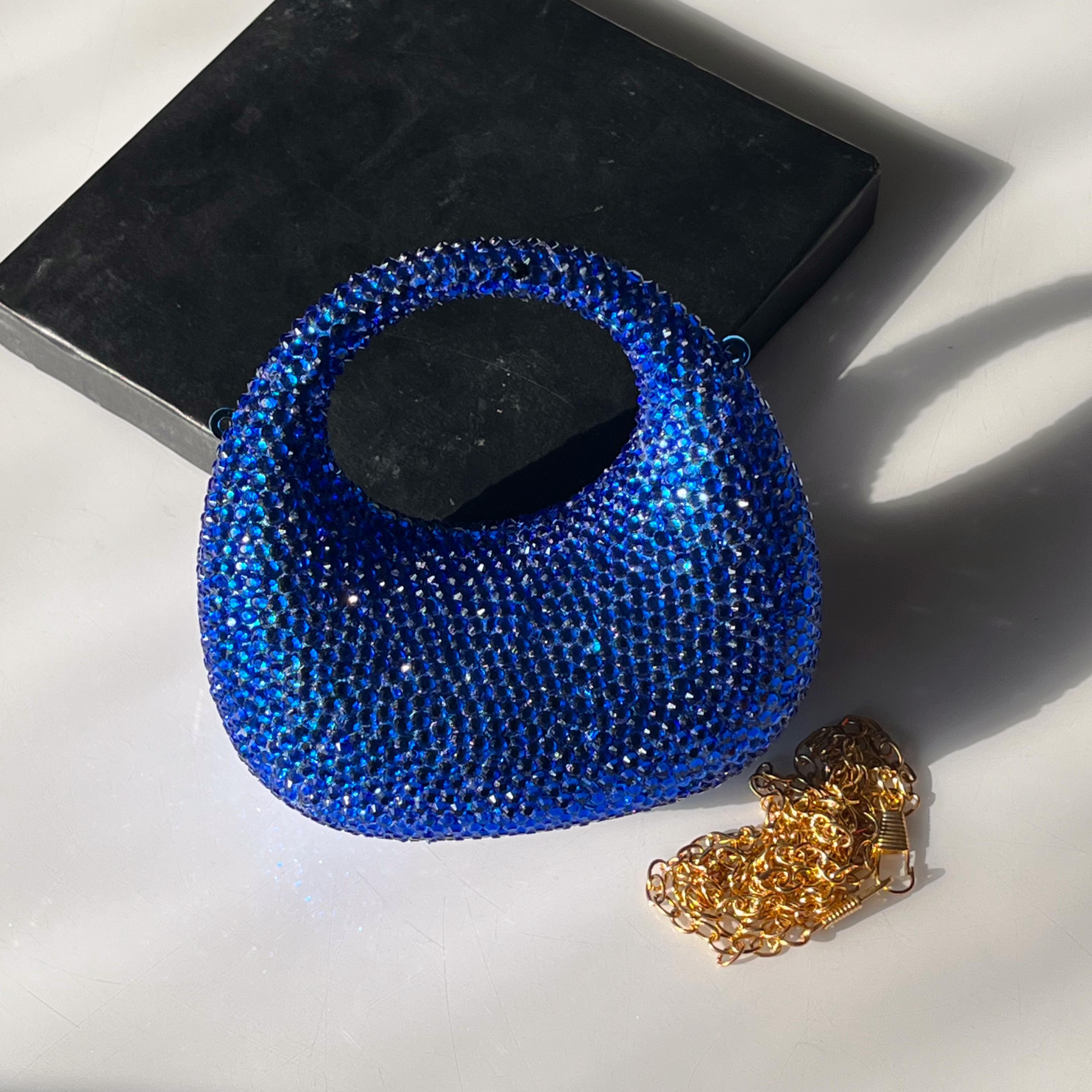 Swarovski Mini Rhinestone Clutch Blue