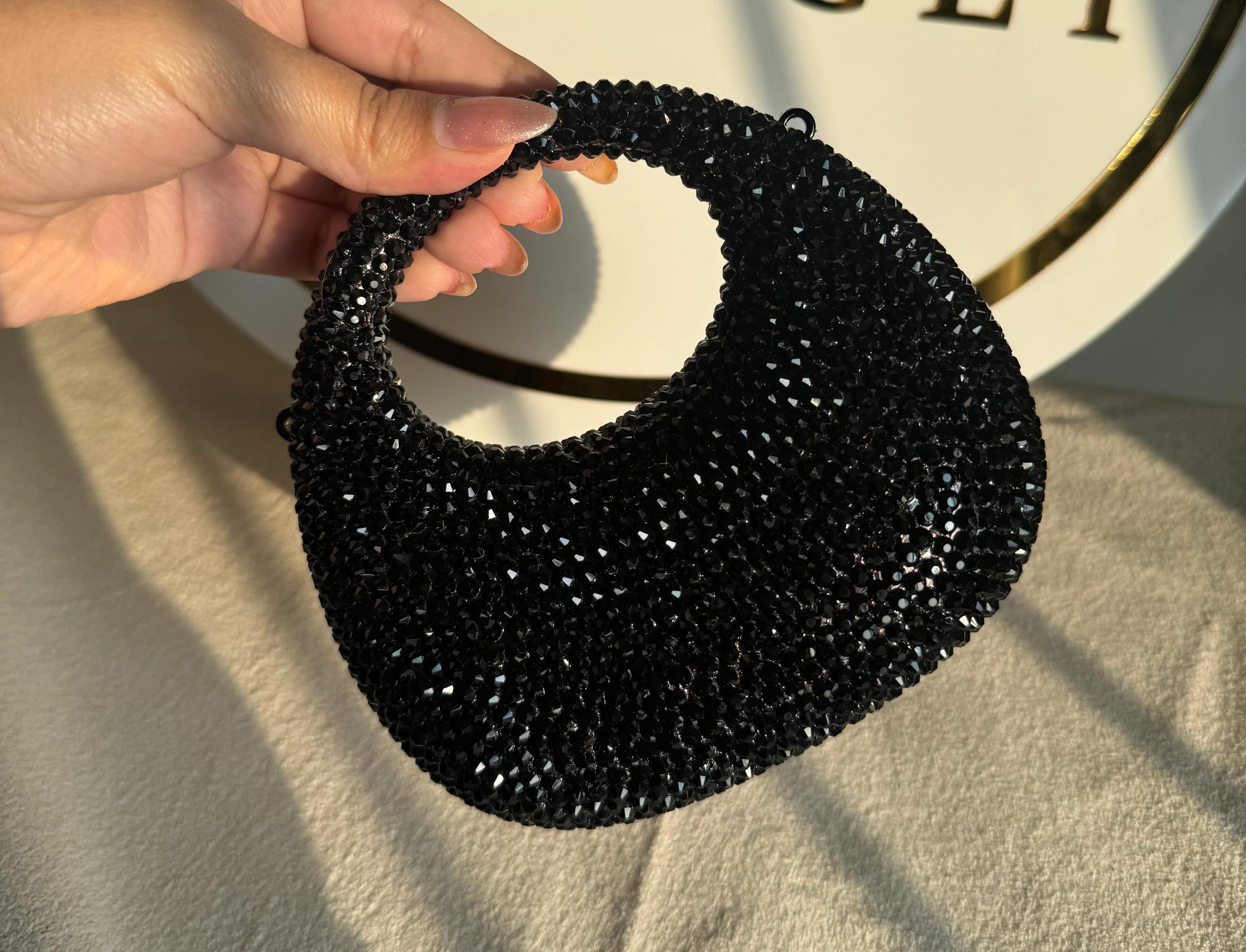 Swarovski Mini Rhinestone Clutch Black