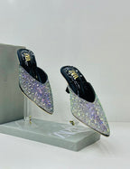 ZARA - Diamante Mules Shoes Heels Black