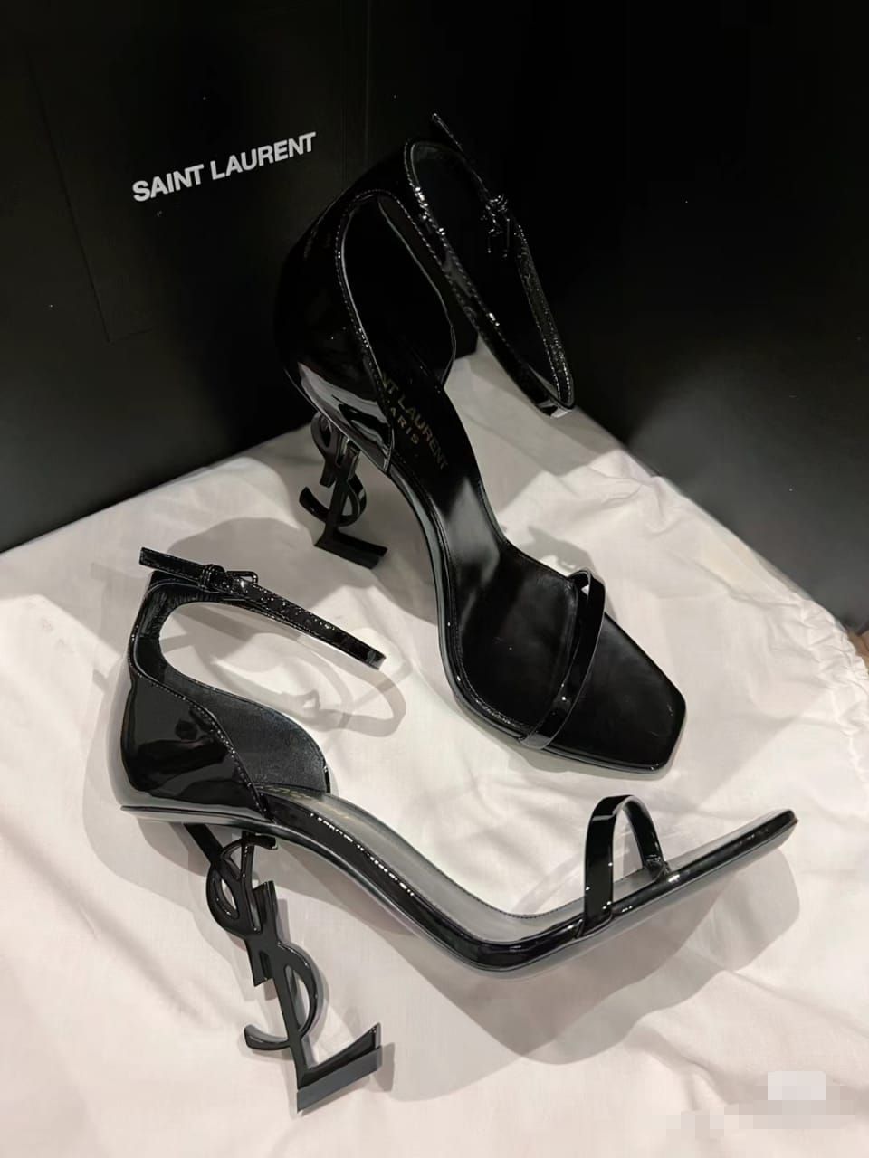 Saint Laurent Opyum black-tone YSL monogram heel