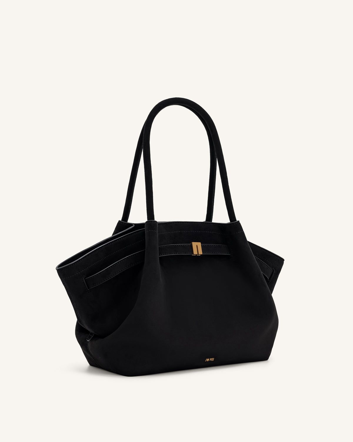 JW PEI Hana Faux Suede Tote Bag in Black