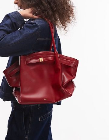 JW PEI Hana Faux Suede Tote Bag in Maroon