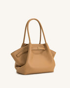 JW PEI Hana Faux Suede Tote Bag in Dark Beige