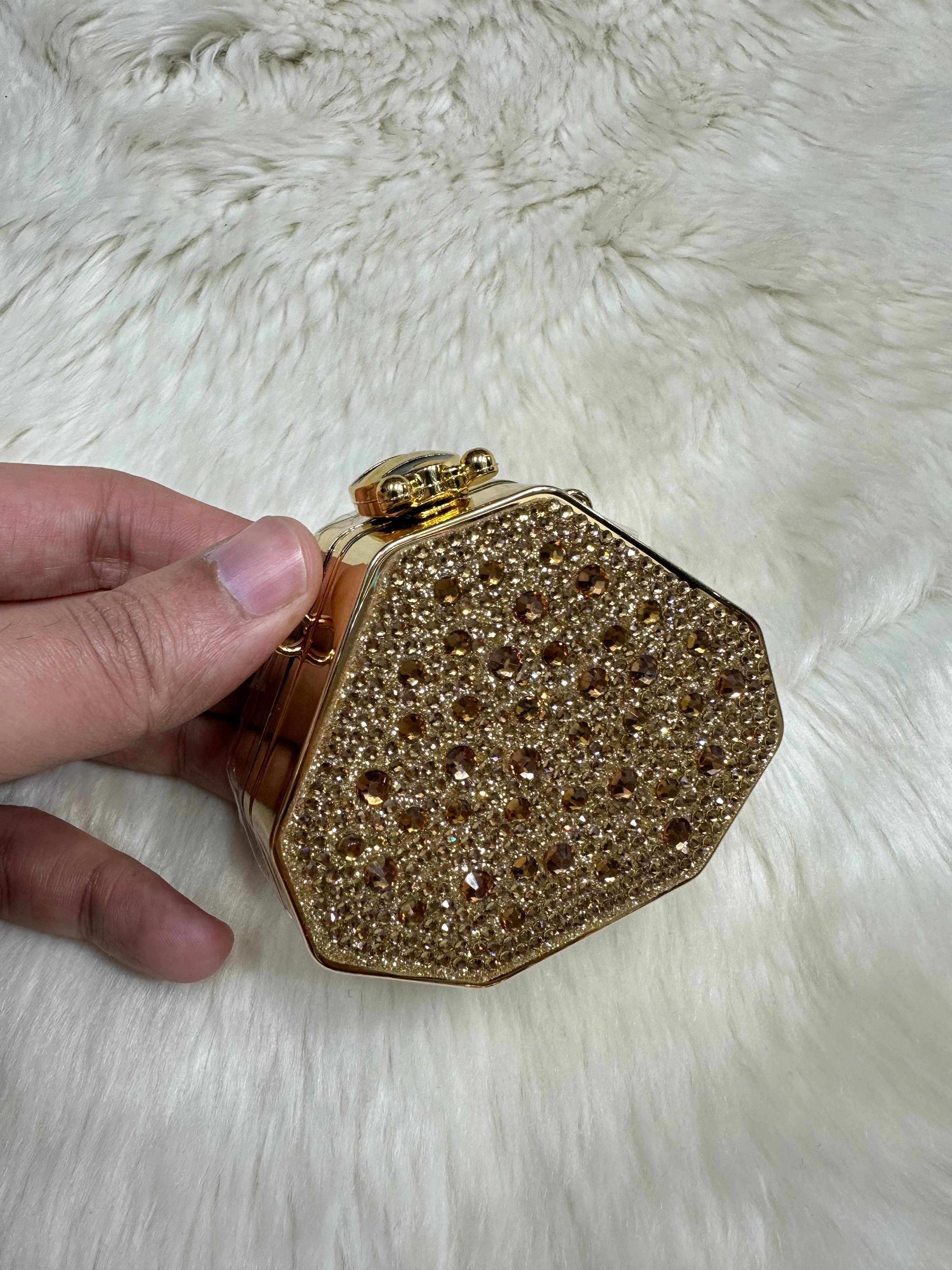 Crystal Clutch Pear Gold
